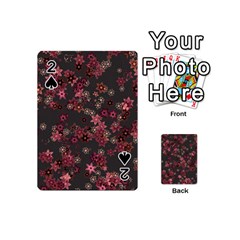 Pink Wine Floral Print Playing Cards 54 Designs (mini) by SpinnyChairDesigns