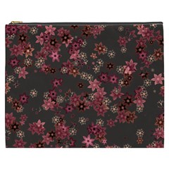 Pink Wine Floral Print Cosmetic Bag (xxxl) by SpinnyChairDesigns