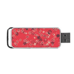 Red Wildflower Floral Print Portable Usb Flash (one Side) by SpinnyChairDesigns