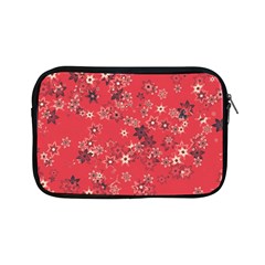 Red Wildflower Floral Print Apple Ipad Mini Zipper Cases