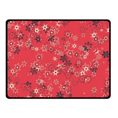 Red Wildflower Floral Print Double Sided Fleece Blanket (small)  by SpinnyChairDesigns