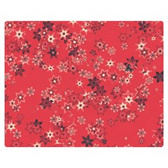 Red Wildflower Floral Print Double Sided Flano Blanket (medium)  by SpinnyChairDesigns