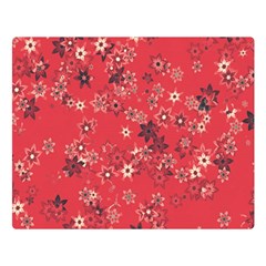 Red Wildflower Floral Print Double Sided Flano Blanket (large)  by SpinnyChairDesigns