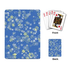 Yellow Flowers On Blue Playing Cards Single Design (rectangle) by SpinnyChairDesigns