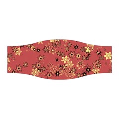 Gold And Rust Floral Print Stretchable Headband by SpinnyChairDesigns