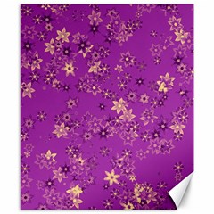 Gold Purple Floral Print Canvas 8  X 10  by SpinnyChairDesigns