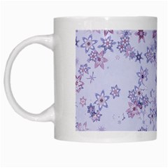 Pastel Purple Floral Pattern White Mugs by SpinnyChairDesigns