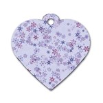 Pastel Purple Floral Pattern Dog Tag Heart (Two Sides) Back