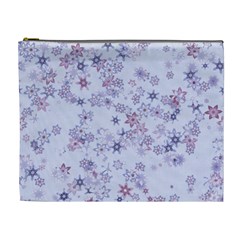 Pastel Purple Floral Pattern Cosmetic Bag (xl) by SpinnyChairDesigns