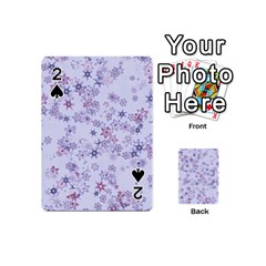 Pastel Purple Floral Pattern Playing Cards 54 Designs (mini) by SpinnyChairDesigns