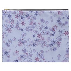 Pastel Purple Floral Pattern Cosmetic Bag (xxxl) by SpinnyChairDesigns