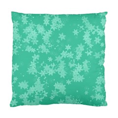 Biscay Green Floral Print Standard Cushion Case (two Sides) by SpinnyChairDesigns