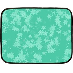 Biscay Green Floral Print Fleece Blanket (mini) by SpinnyChairDesigns