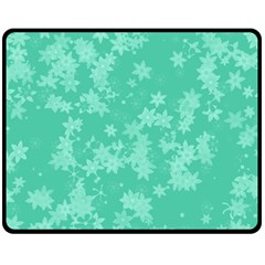 Biscay Green Floral Print Double Sided Fleece Blanket (medium)  by SpinnyChairDesigns