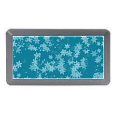 Teal Blue Floral Print Memory Card Reader (mini) by SpinnyChairDesigns