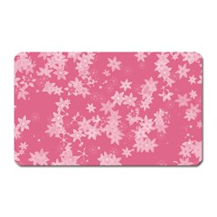 Blush Pink Floral Print Magnet (rectangular) by SpinnyChairDesigns