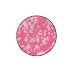 Blush Pink Floral Print Hat Clip Ball Marker by SpinnyChairDesigns