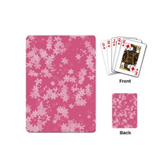 Blush Pink Floral Print Playing Cards Single Design (mini) by SpinnyChairDesigns