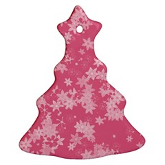 Blush Pink Floral Print Christmas Tree Ornament (two Sides) by SpinnyChairDesigns