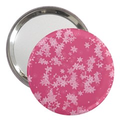 Blush Pink Floral Print 3  Handbag Mirrors by SpinnyChairDesigns