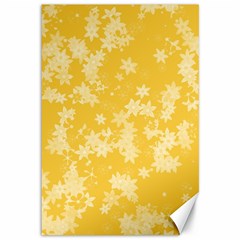 Saffron Yellow Floral Print Canvas 12  X 18  by SpinnyChairDesigns