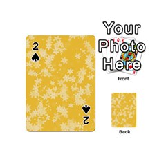 Saffron Yellow Floral Print Playing Cards 54 Designs (mini) by SpinnyChairDesigns