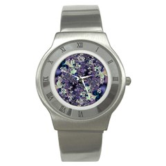 Abstract Floral Art Print Stainless Steel Watch by SpinnyChairDesigns