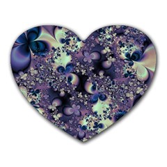 Abstract Floral Art Print Heart Mousepads by SpinnyChairDesigns