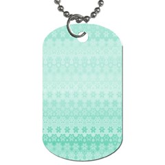 Biscay Green Floral Print Dog Tag (one Side) by SpinnyChairDesigns