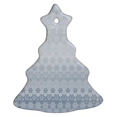 Faded Blue Floral Print Ornament (christmas Tree)  by SpinnyChairDesigns