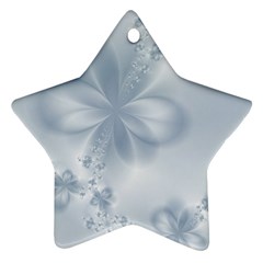 Faded Blue Floral Print Ornament (star) by SpinnyChairDesigns
