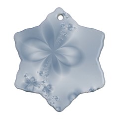 Faded Blue Floral Print Snowflake Ornament (two Sides) by SpinnyChairDesigns