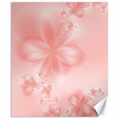 Pastel Coral Floral Print Canvas 8  X 10  by SpinnyChairDesigns