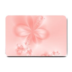 Pastel Coral Floral Print Small Doormat  by SpinnyChairDesigns