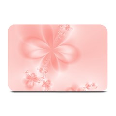 Pastel Coral Floral Print Plate Mats by SpinnyChairDesigns