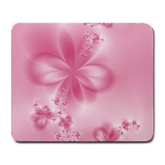 Blush Pink Floral Print Large Mousepads by SpinnyChairDesigns