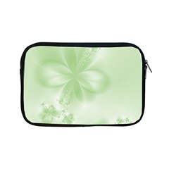 Tea Green Floral Print Apple Ipad Mini Zipper Cases by SpinnyChairDesigns