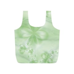 Tea Green Floral Print Full Print Recycle Bag (s) by SpinnyChairDesigns