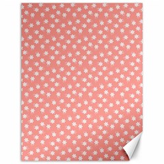Coral Pink White Floral Print Canvas 12  X 16  by SpinnyChairDesigns