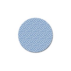 Faded Blue White Floral Print Golf Ball Marker by SpinnyChairDesigns