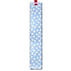 Faded Blue White Floral Print Large Book Marks