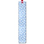 Faded Blue White Floral Print Large Book Marks Front