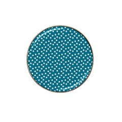Teal White Floral Print Hat Clip Ball Marker (4 pack)