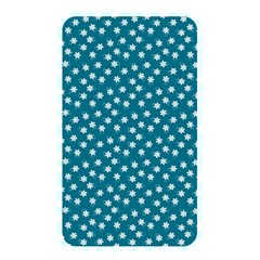 Teal White Floral Print Memory Card Reader (Rectangular)