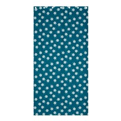 Teal White Floral Print Shower Curtain 36  x 72  (Stall) 