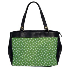 Spring Green White Floral Print Oversize Office Handbag by SpinnyChairDesigns