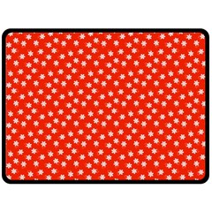 Red White Floral Print Fleece Blanket (large)  by SpinnyChairDesigns