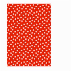 Red White Floral Print Large Garden Flag (two Sides) by SpinnyChairDesigns