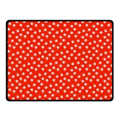 Red White Floral Print Double Sided Fleece Blanket (small)  by SpinnyChairDesigns