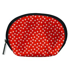 Red White Floral Print Accessory Pouch (medium)